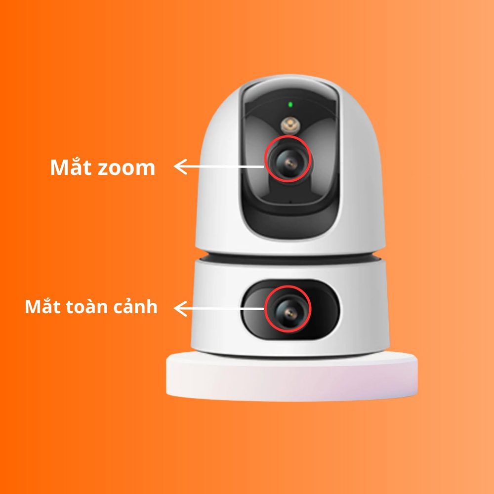 Camera đóng hàng 2 mắt Imou Ranger Dual Pro: mắt zoom ở trên và mắt toàn cảnh ở dưới